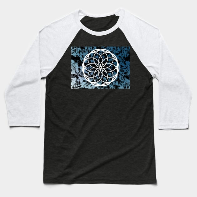 Midnight Mandala Baseball T-Shirt by Rebekah Thompson